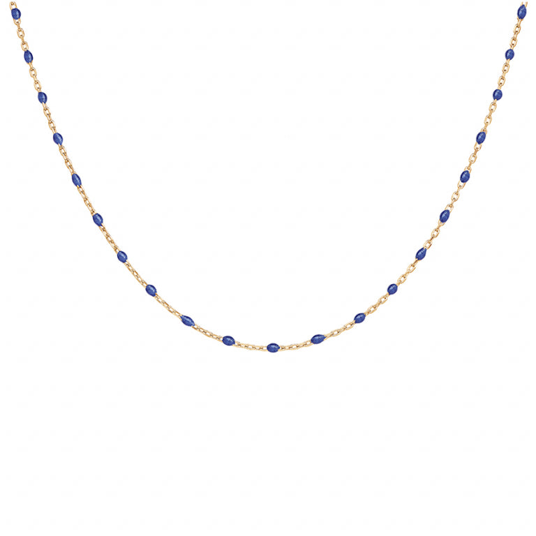 Collier Résine Bleue - Argent Doré