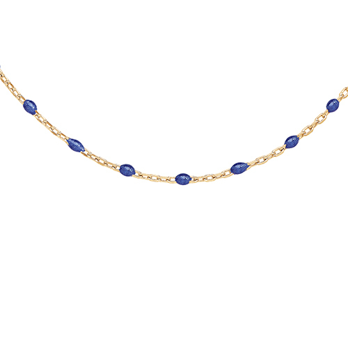 Collier Résine Bleue - Argent Doré