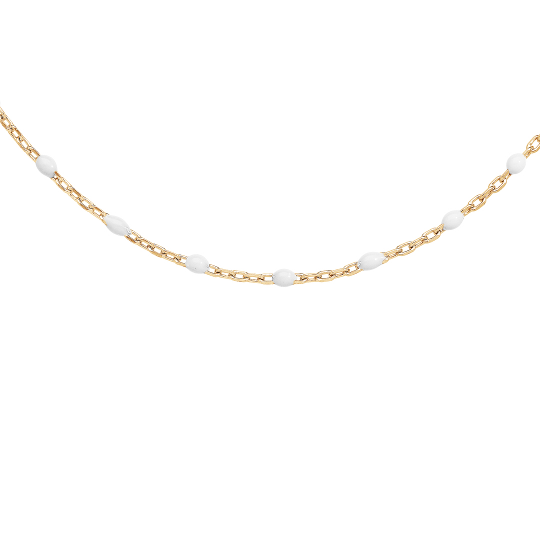 Collier Résine Blanche - Argent Doré