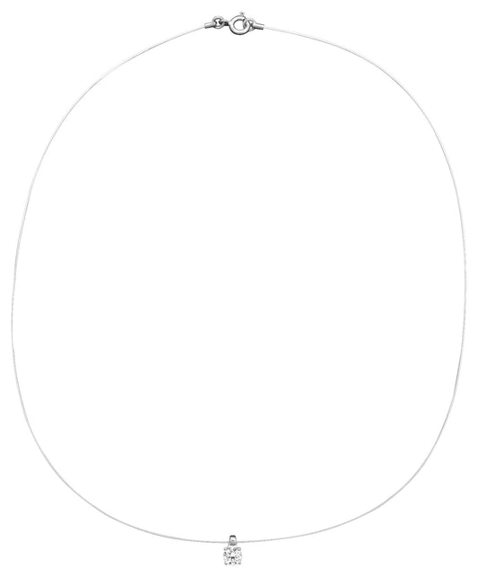 Collier Nylon Oxyde de Zirconium - Argent 925‰