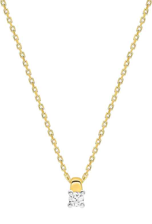 Collier Solitaire Diamant 4 Griffes  - Or Jaune 750‰