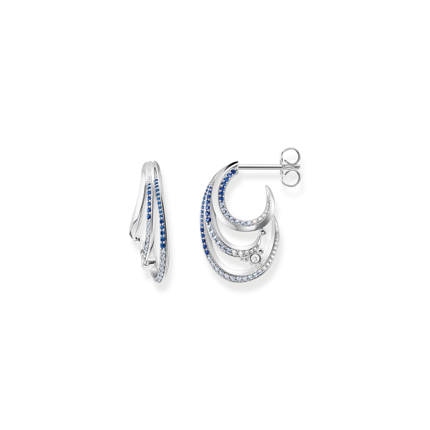 Boucles d'Oreilles Vague Pierres Bleues THOMAS SABO - Argent 925‰