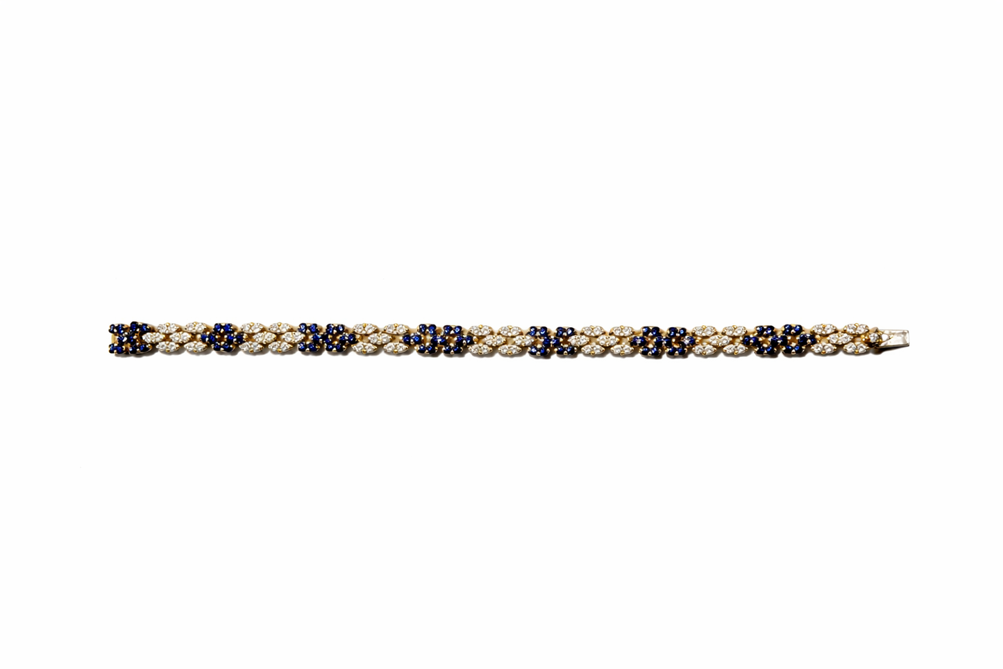 Bracelet Saphir & Diamants Or Jaune 750‰ - Bijoux D'occasion