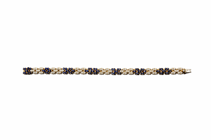 Bracelet Saphir & Diamants Or Jaune 750‰ - Bijoux D'occasion