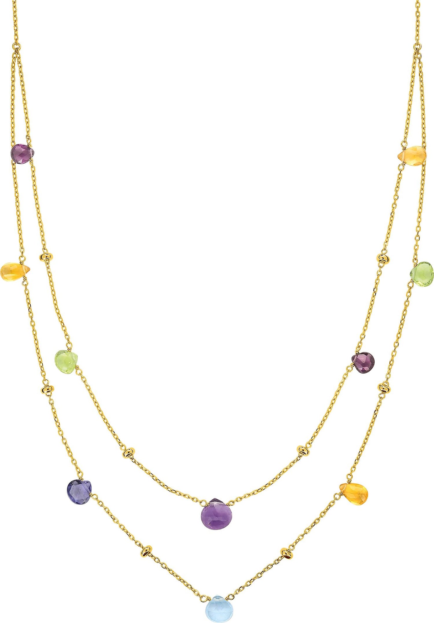 Collier Pierres fines multicolores - Or Jaune 375‰