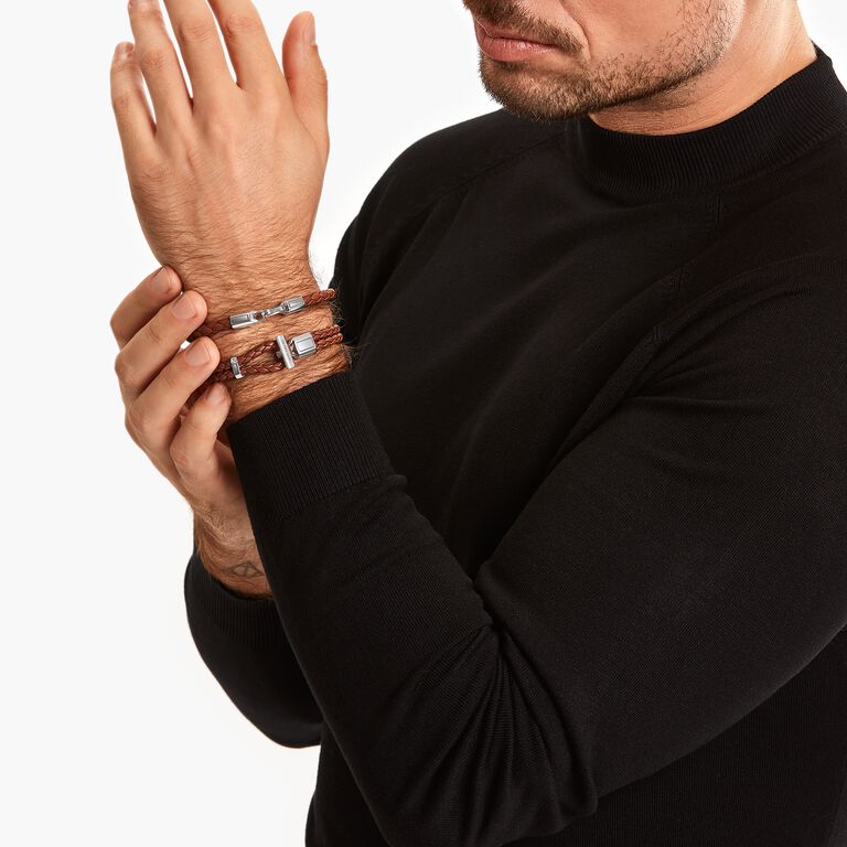 Bracelet double cuir marron THOMAS SABO - Argent 925‰