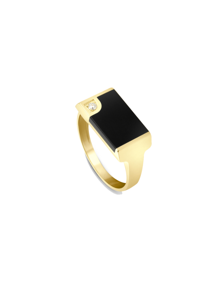 Chevalière CLOZEAU - Or Jaune 750‰ & Diamants