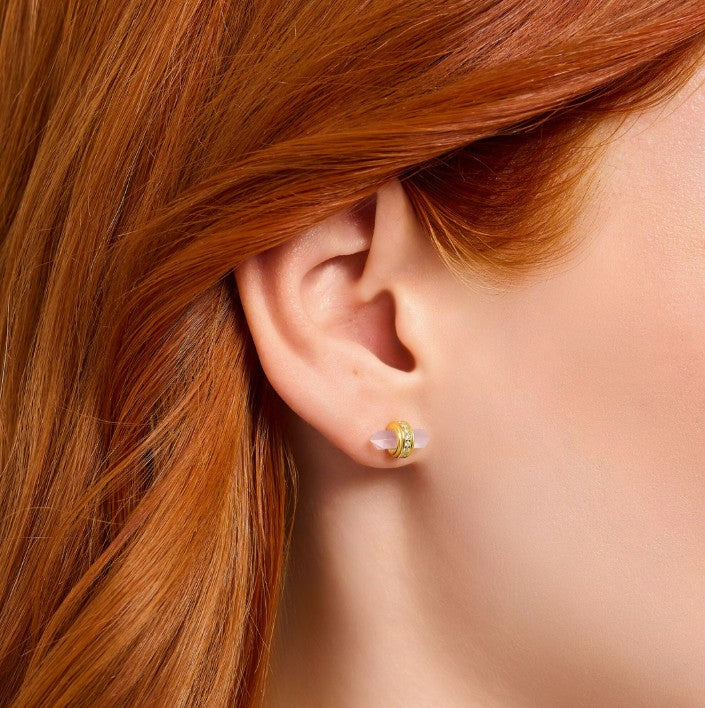Boucles d'Oreilles Onyx Rose THOMAS SABO - Argent 925‰ Placage 18 carats