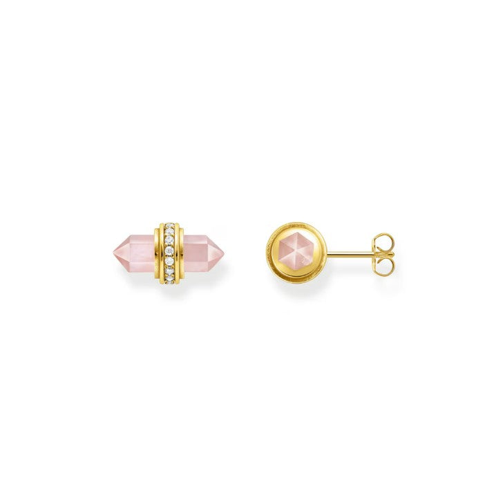 Boucles d'Oreilles Onyx Rose THOMAS SABO - Argent 925‰ Placage 18 carats