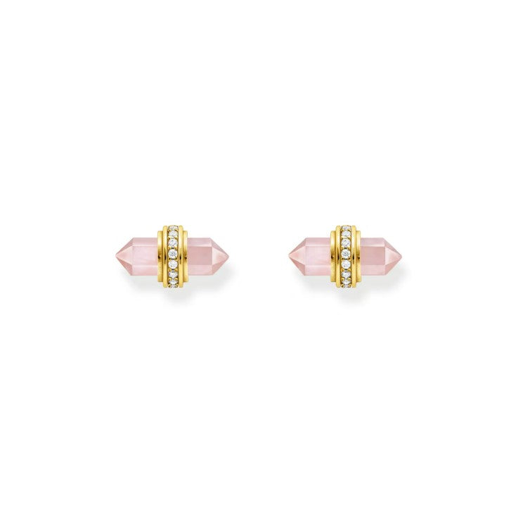 Boucles d'Oreilles Onyx Rose THOMAS SABO - Argent 925‰ Placage 18 carats