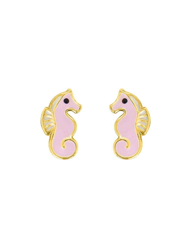 Boucles d'Oreilles Hippocampe - Plaqué Or