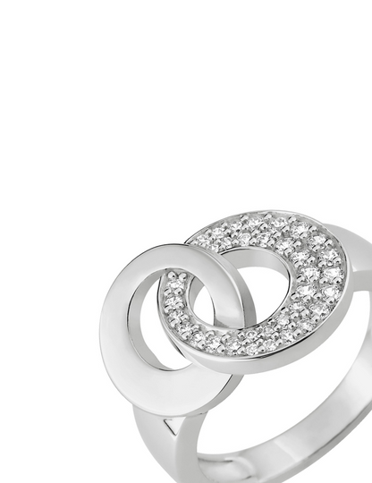Bague Cercles Entrelacées Oxydes de Zirconium - Argent 925‰