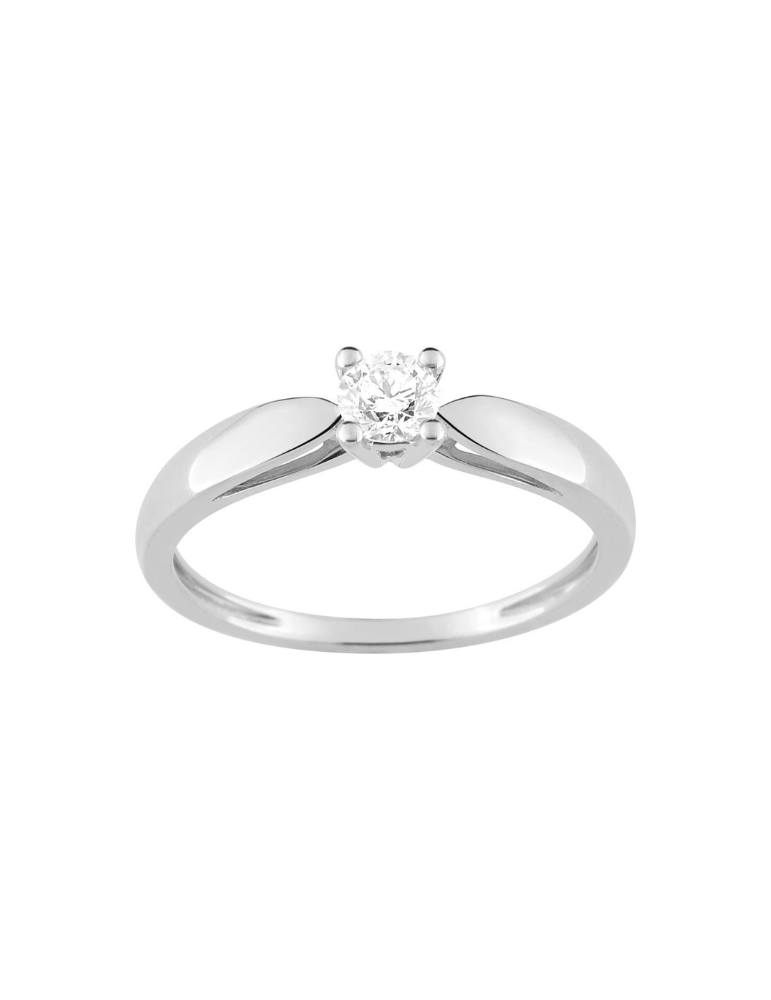 Bague Solitaire Diamant 4 Griffes - Or Blanc 750‰