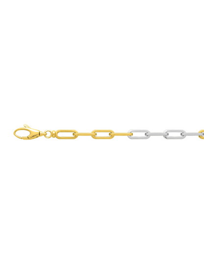 Bracelet Maille Rectangle MASVIEL - Or Bicolore 750‰