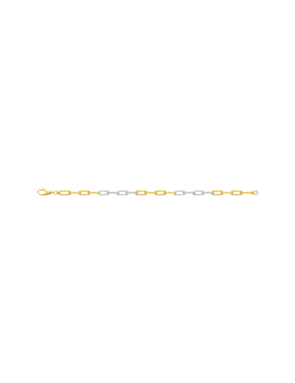 Bracelet Maille Rectangle MASVIEL - Or Bicolore 750‰