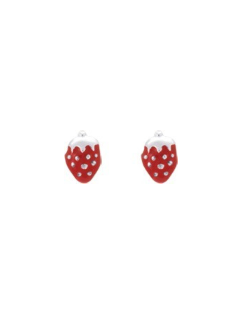 Boucles d'Oreilles Fraise - Argent 925‰