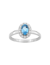 Charger l&#39;image dans la galerie, Bague Topaze Ovale - Or Blanc 375‰
