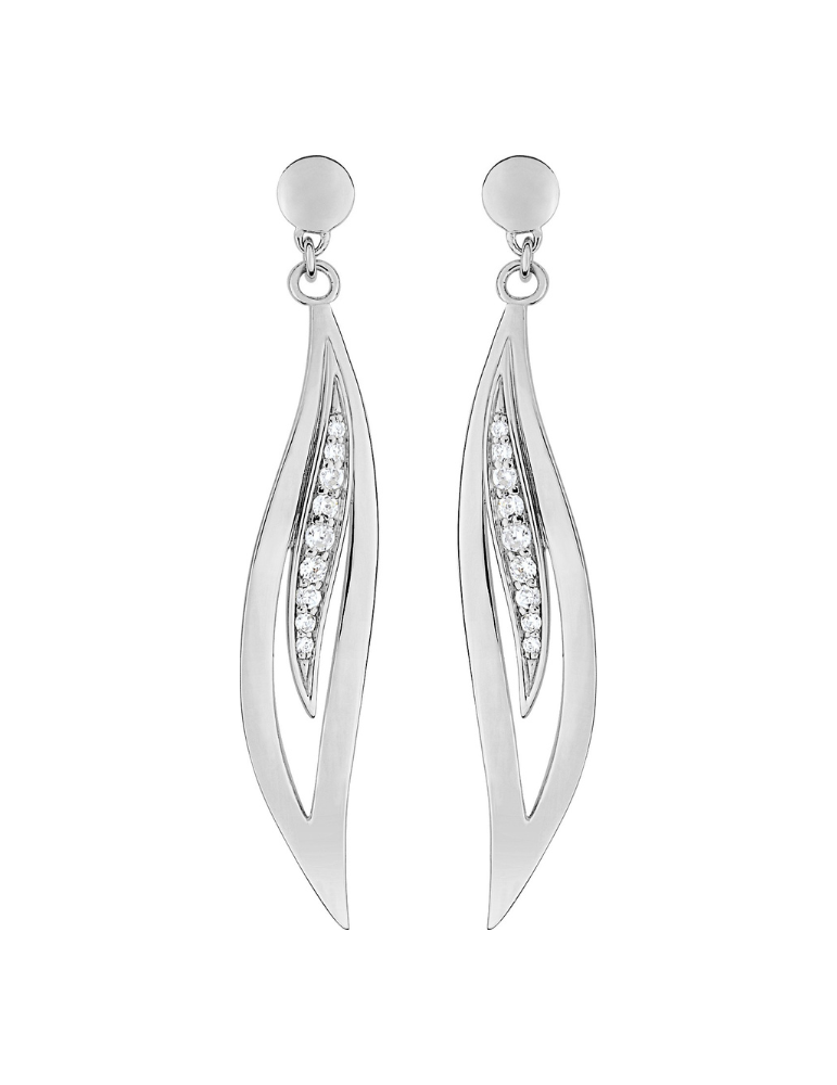 Boucles d'Oreilles Pendantes Oxydes de Zirconium - Argent 925‰