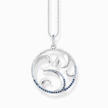Charger l&#39;image dans la galerie, Collier Nageoire Caudale &amp; Vague Avec Pierres Bleues THOMAS SABO - Argent 925‰
