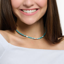 Charger l&#39;image dans la galerie, Collier Pierres Turquoises &amp; Blanches THOMAS SABO - Argent 925‰
