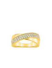 Charger l&#39;image dans la galerie, Bague Croisée Oxydes de Zirconium - Plaqué Or
