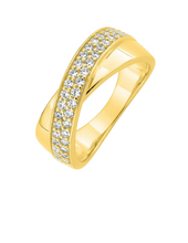 Charger l&#39;image dans la galerie, Bague Croisée Oxydes de Zirconium - Plaqué Or
