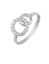 Charger l&#39;image dans la galerie, Bague Cercle Entrelacés Oxydes de Zirconium - Argent 925‰
