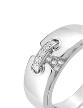 Charger l&#39;image dans la galerie, Bague Ouverte avec Lien Diamants - Or Blanc 750‰
