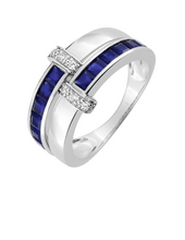 Charger l&#39;image dans la galerie, Bague Saphir &amp; Diamants - Or Blanc 750‰

