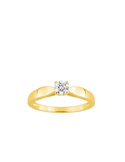 Bague Solitaire Oxyde de Zirconium - Plaqué Or