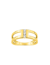 Charger l&#39;image dans la galerie, Bague Ajourée Oxydes De Zirconium - Or Jaune 375‰
