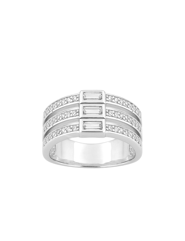 Bague 3 Anneaux Oxydes de Zirconium - Argent 925‰