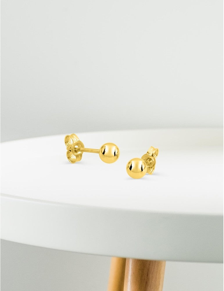 Boucles d'Oreilles Boule 4 mm - Or Jaune 750‰