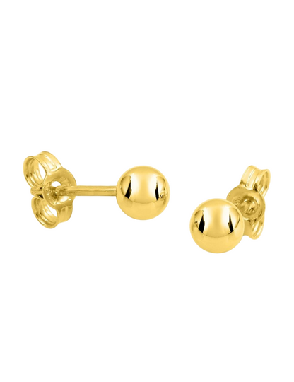 Boucles d'Oreilles Boule 4 mm - Or Jaune 750‰