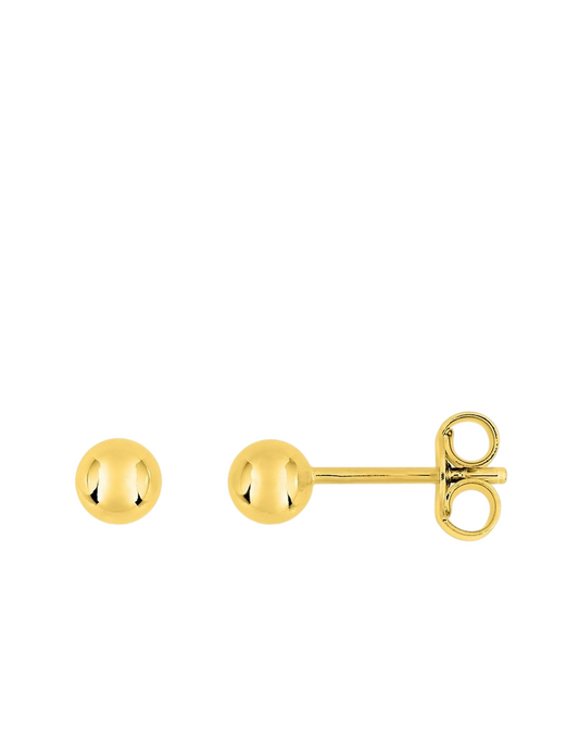 Boucles d'Oreilles Boule 4 mm - Plaqué Or