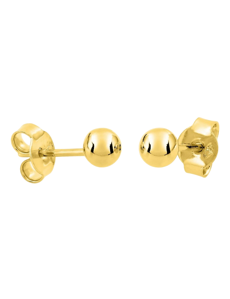 Boucles d'Oreilles Boule 4 mm - Plaqué Or