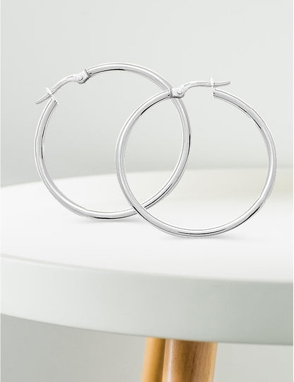 Créoles 30 mm - Or Blanc 750‰