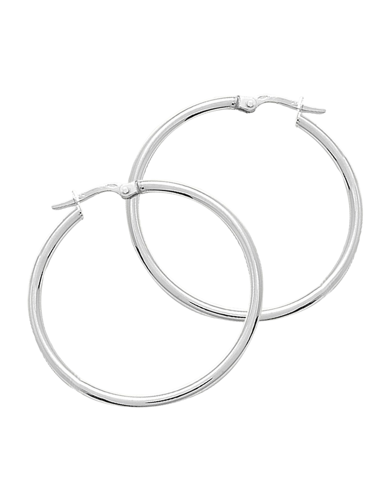 Créoles 30 mm - Or Blanc 750‰