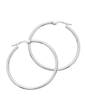 Charger l&#39;image dans la galerie, Créoles 30 mm - Or Blanc 750‰
