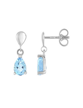 Charger l&#39;image dans la galerie, Boucles d’Oreilles Pendantes Topaze - Or Blanc 375‰
