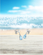 Charger l&#39;image dans la galerie, Boucles d’Oreilles Pendantes Topaze - Or Blanc 375‰
