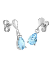 Charger l&#39;image dans la galerie, Boucles d’Oreilles Pendantes Topaze - Or Blanc 375‰
