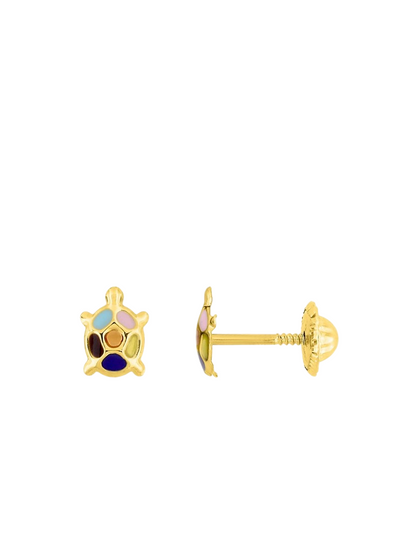 Boucles d'Oreilles à Vis Tortue - Or Jaune 375‰