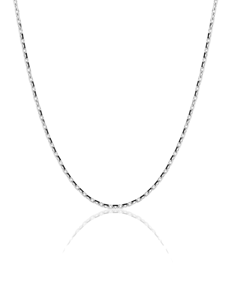 Chaîne Maille Forçat Diamanté 1.45 mm - Or Blanc 750‰