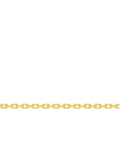 Chaîne Maille Forçat Diamantée 1.28 mm - Or Jaune 750‰