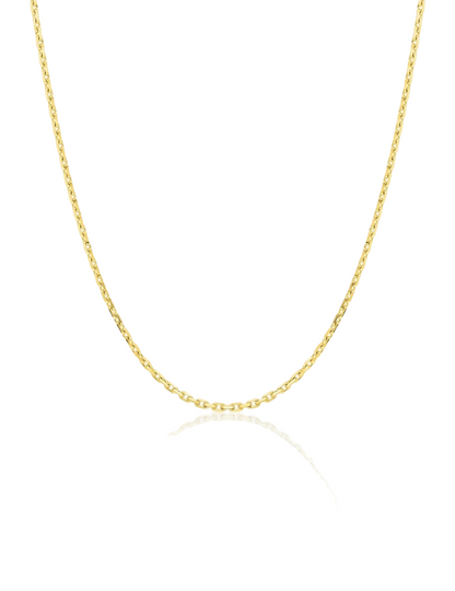 Chaîne Maille Forçat Diamantée 1.28 mm - Or Jaune 750‰