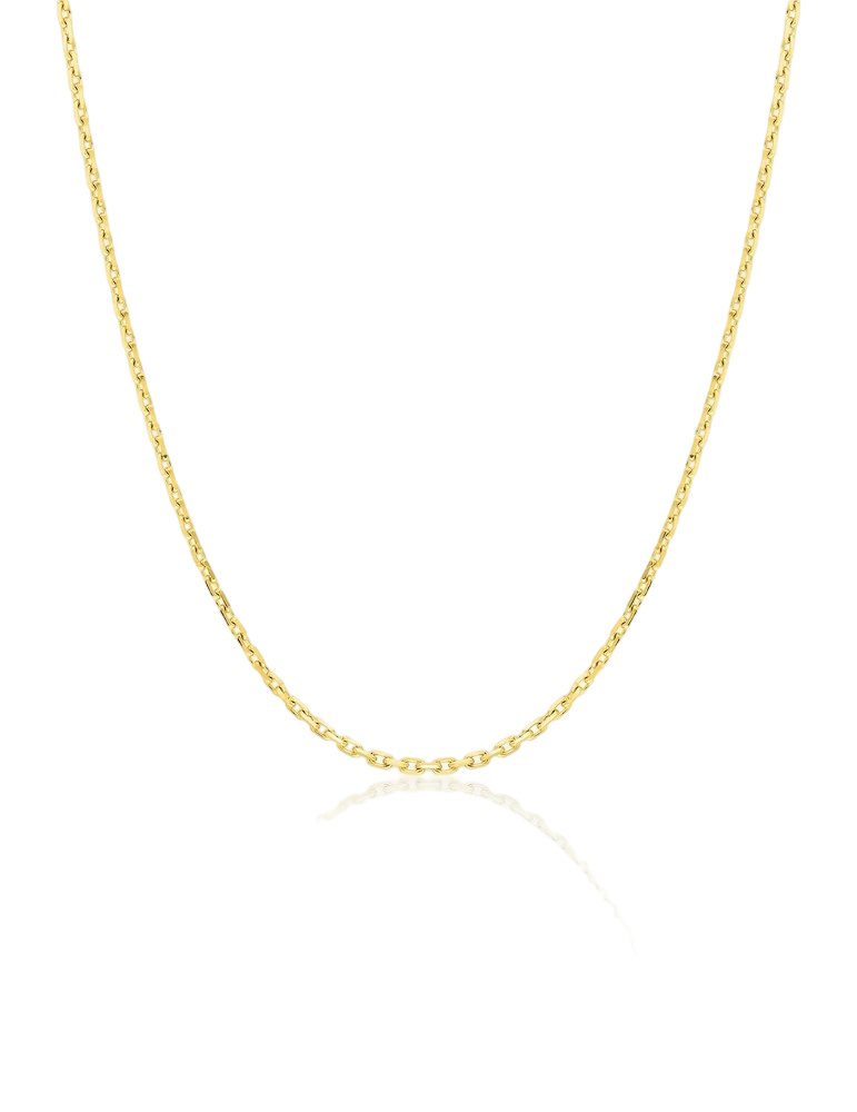 Chaîne Maille Forçat Diamantée 1.28 mm - Or Jaune 750‰