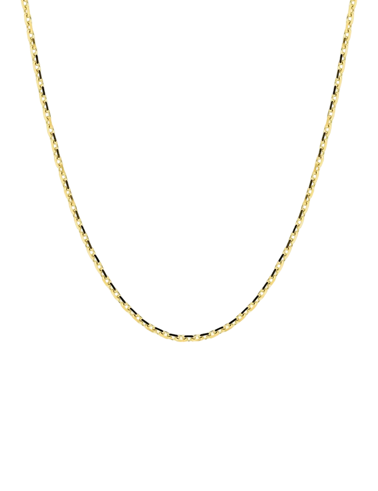 Chaîne Maille Forçat Diamantée 1.45 mm - Or Jaune 750‰