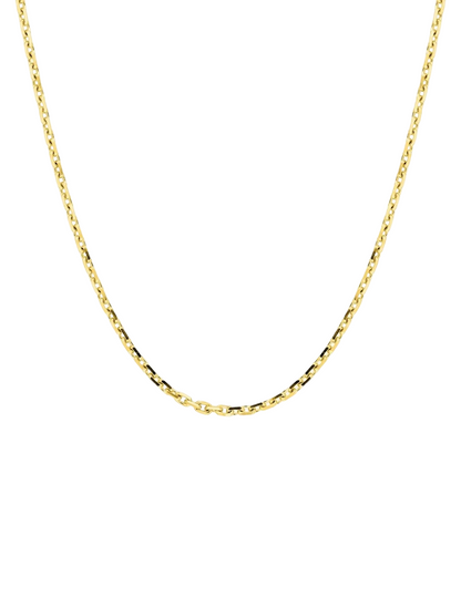 Chaîne Maille Forçat Diamantée 1.60 mm - Or Jaune 750‰