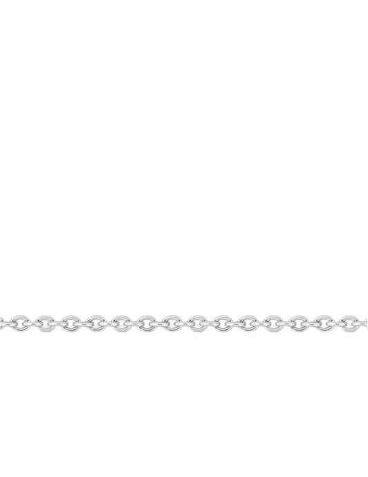 Chaîne Maille Forçat Ronde 1.15 mm - Or Blanc 750‰